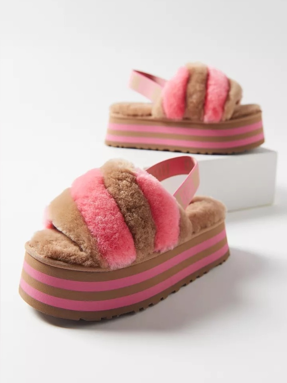 UGG Slip-On Platform Shearling Mules 9.5-10 Sandals Slides Anthropologie - Picture 3 of 13